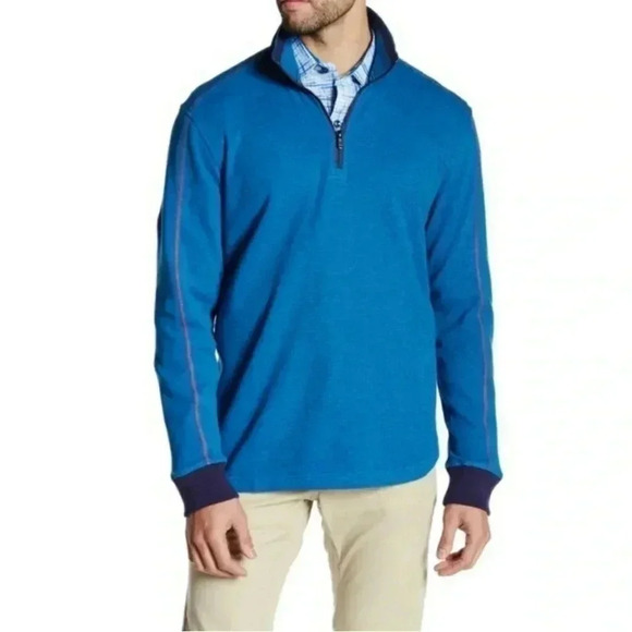 Robert Graham Prescott Quarter Zip Classic Fit Size L - Picture 1 of 9